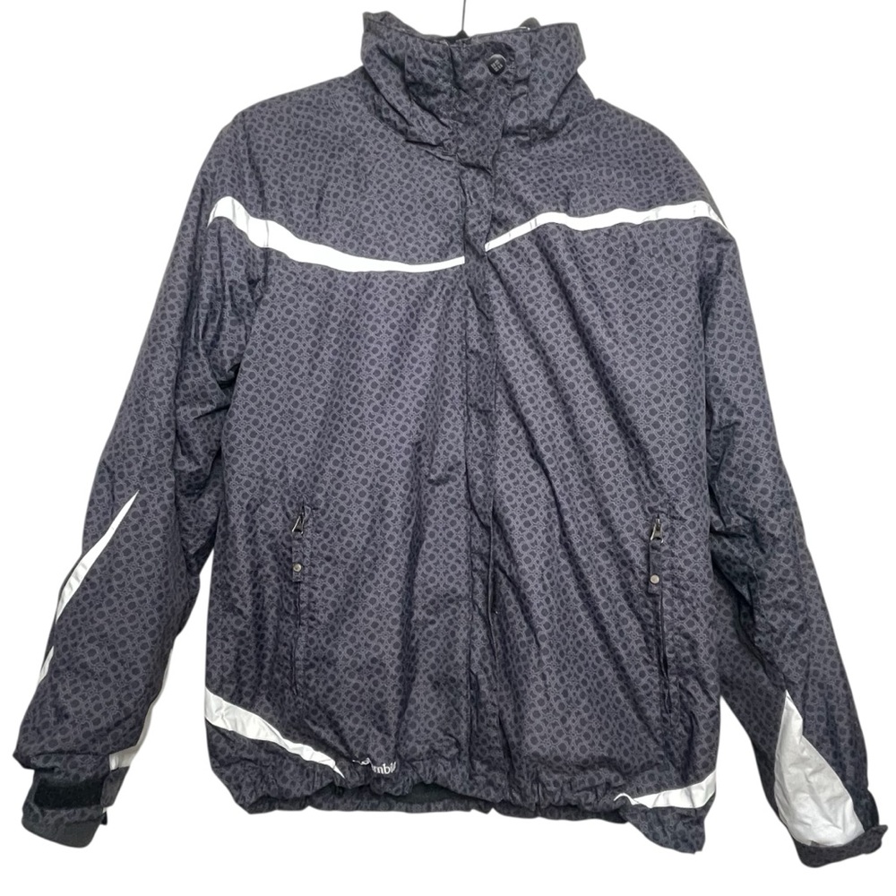 Columbia Interchange Women’s Black Gray 3-in-1 Fleece Lined Jacket NO HOOD Large